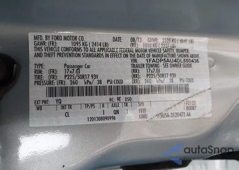 2013 Ford C-Max Hybrid Se z USA, uszkodzony, nr VIN 1FADP5AU4DL550436